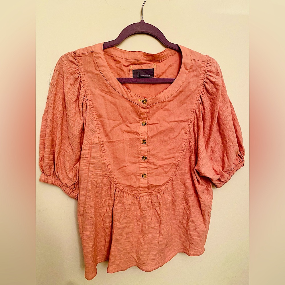 Anthropology Peach Blouse